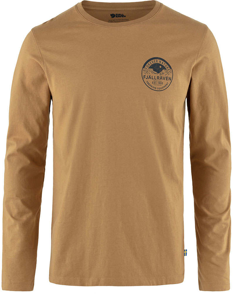 Camiseta de manga larga Forever Nature Badge - Buckwheat Brown