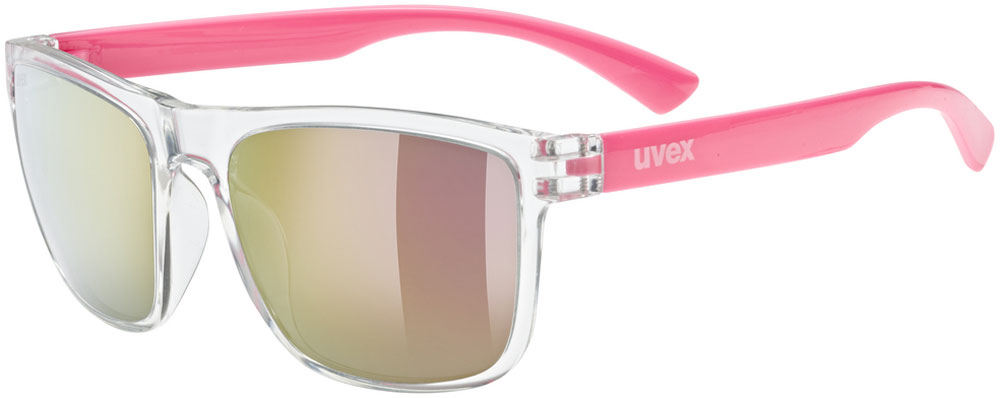 Lunettes De Soleil Uvex Occasion - Monture Noire Rectangulaire, Verres Miroir, Très Bon état