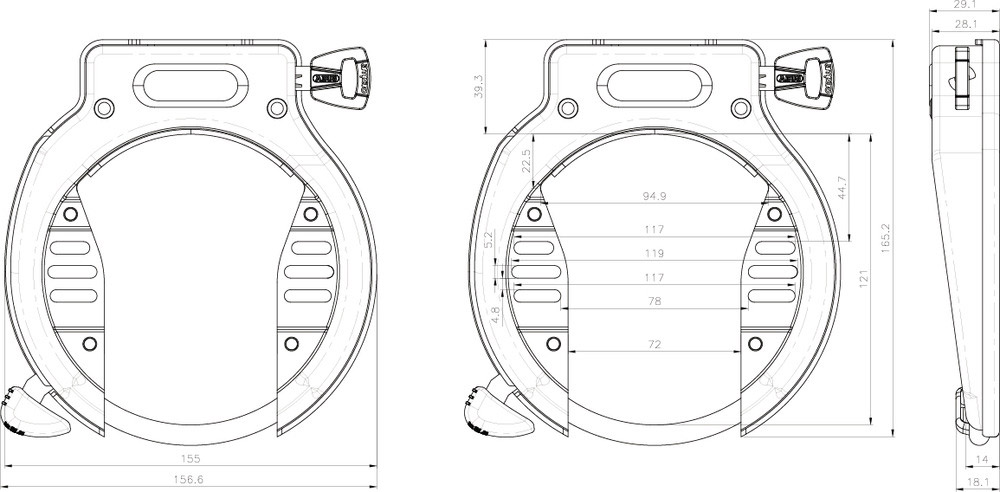 ABUS Serratura Da Telaio 4750 X NR BK OE Per Bicicletta – Arco 8,5 Mm, Sistema Di Bloccaggio Rapido, Nero