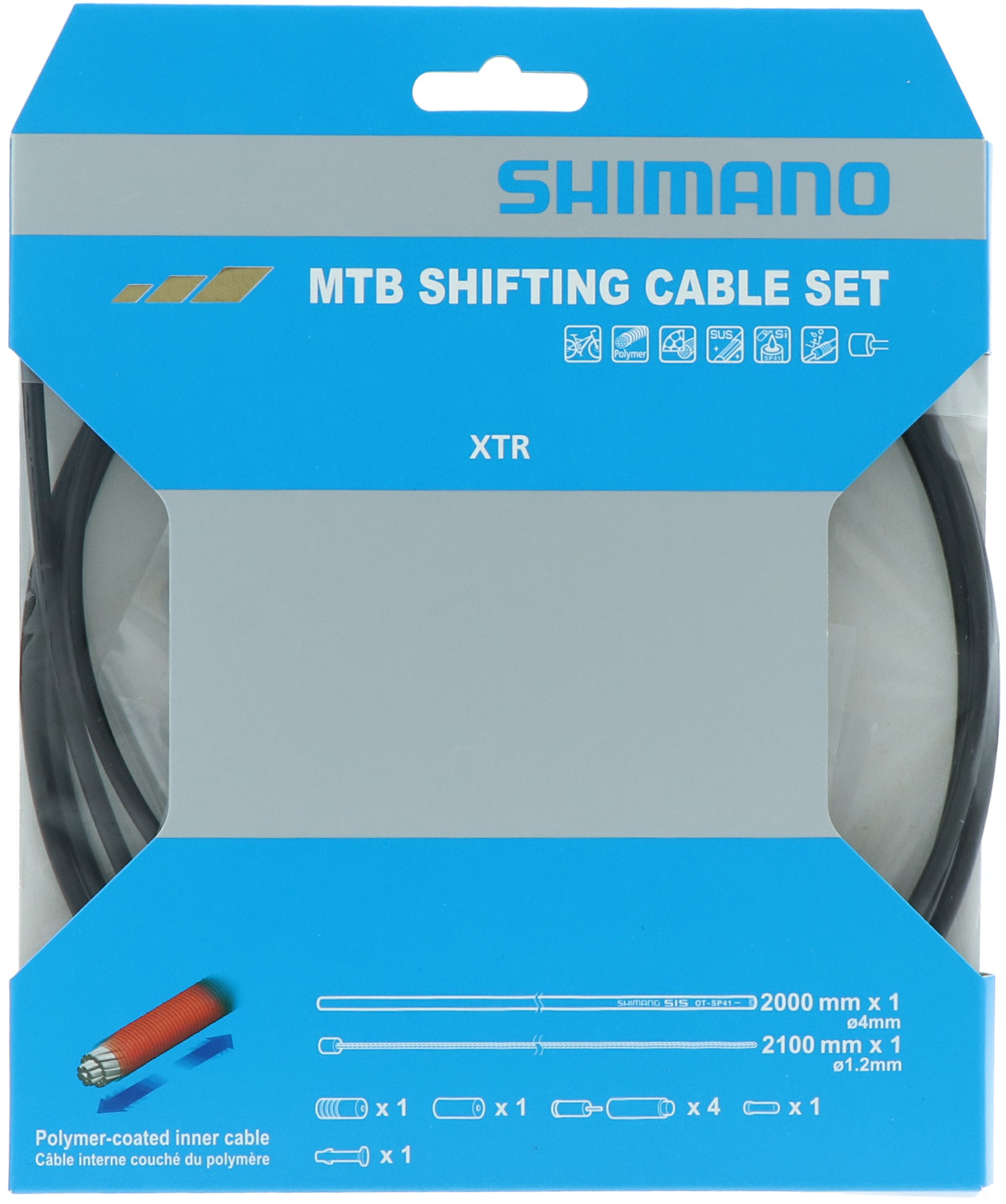 Juego de cables de cambio XTR OT-SP41 Polymer Ultimate para MTB con bielas de 1 plato