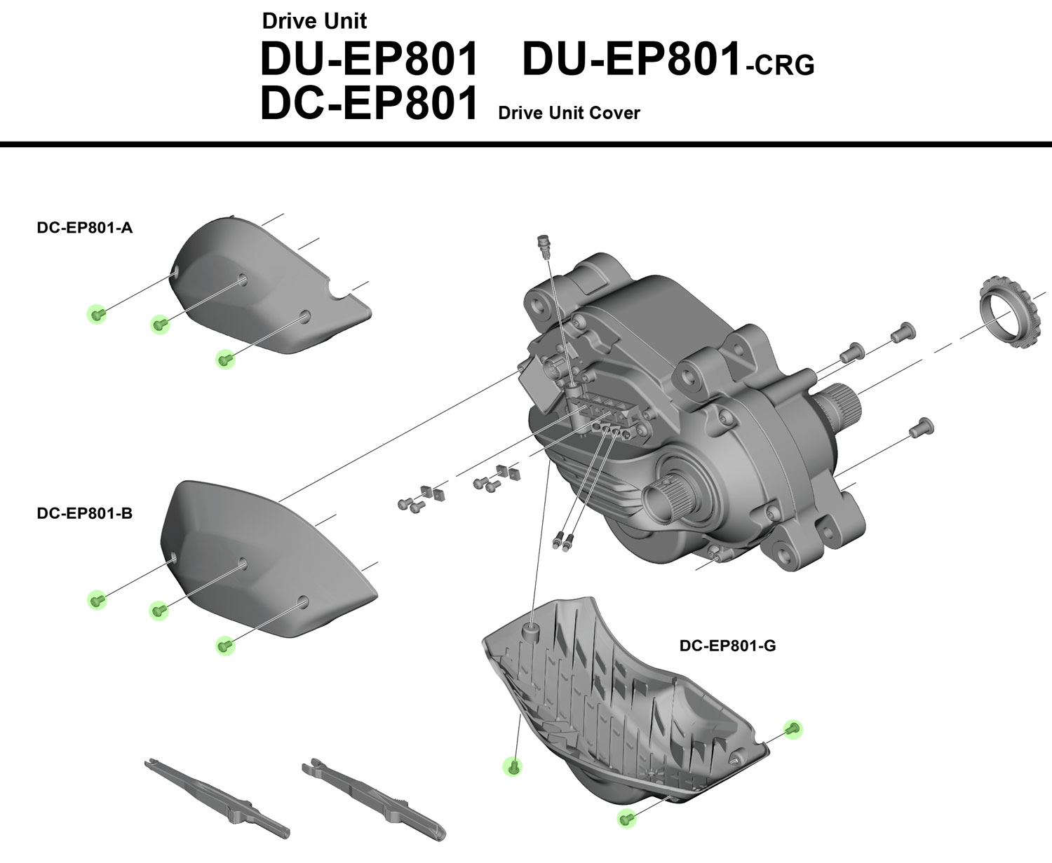 Tornillos de fijación para cubierta de e-bike DC-EP801/EP800