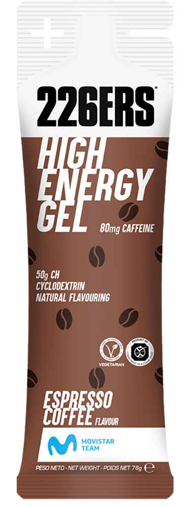 High Energy Gel 80mg Koffein Espresso-Kaffee Gel 24x76g