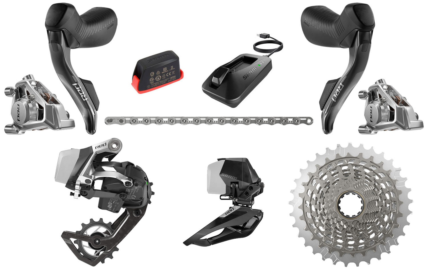 SRAM Red E1 eTap® AXS 2x12-speed 10-33 Upgrade kit Groups | Bike