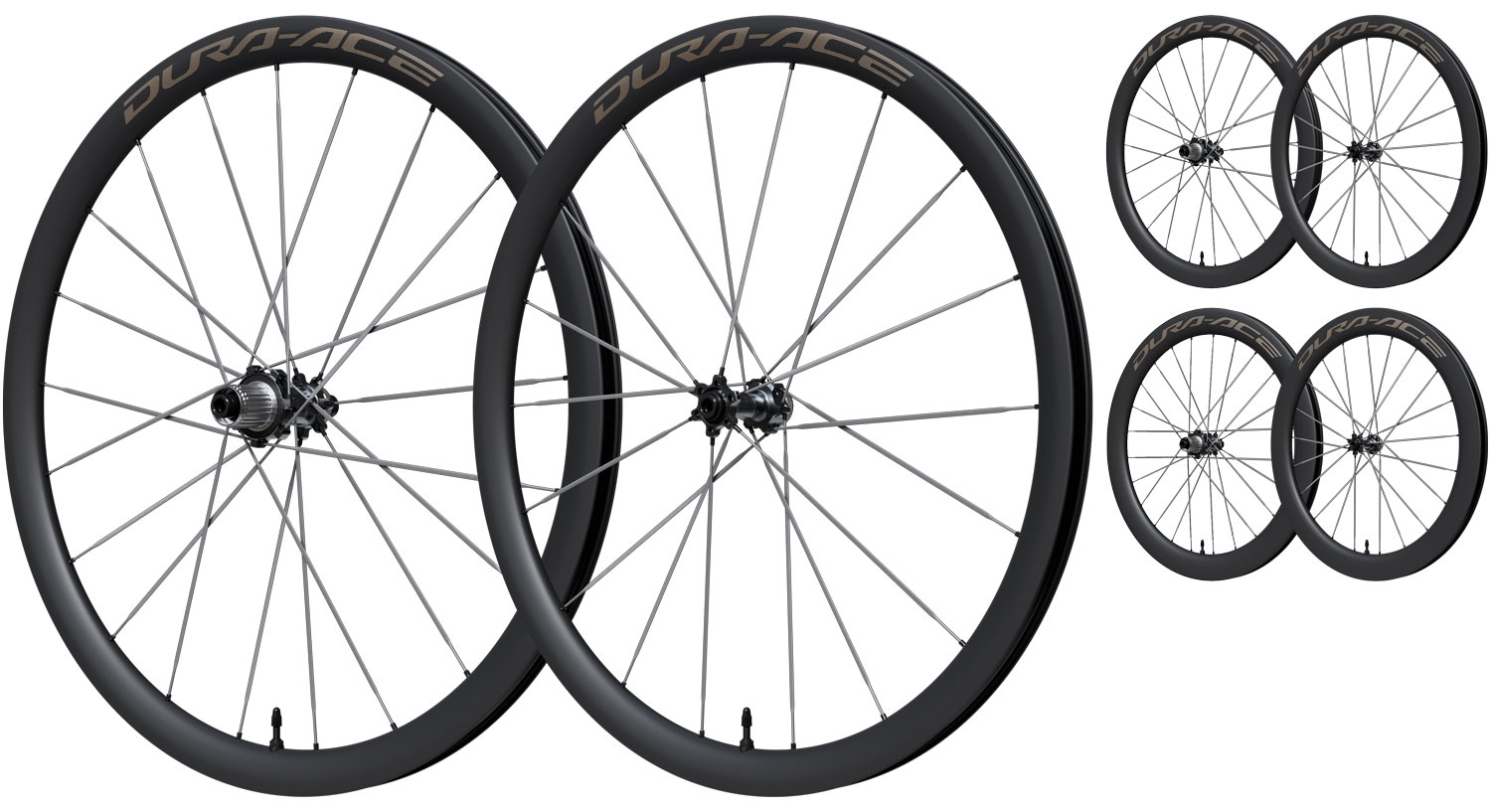 Paire de roues DURA ACE WH-R9370-TL 28" en carbone avec système Center-Lock