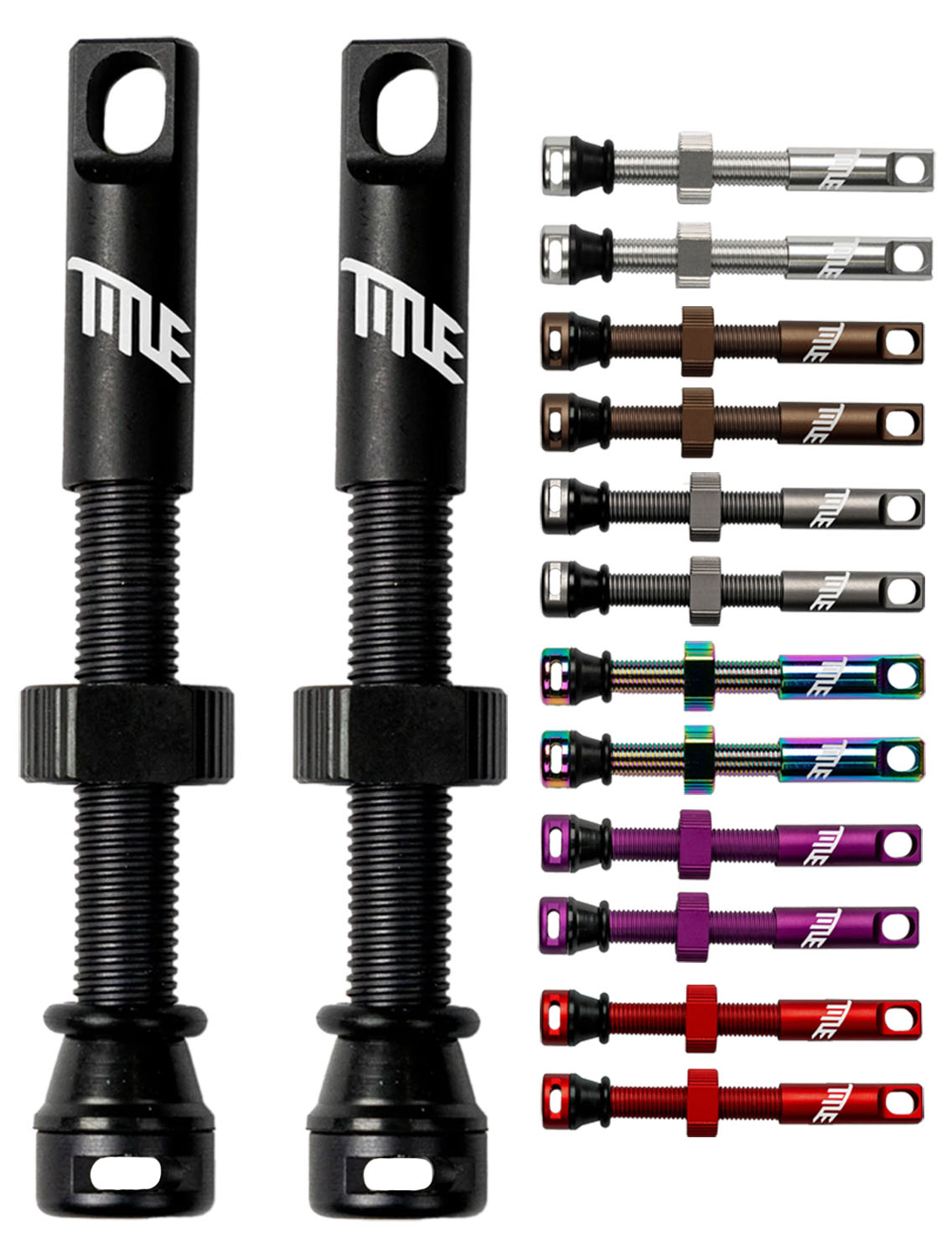 VALVE PACK MILKIT Tubeless Ventile / Schwarz / Ventil Set 75mm