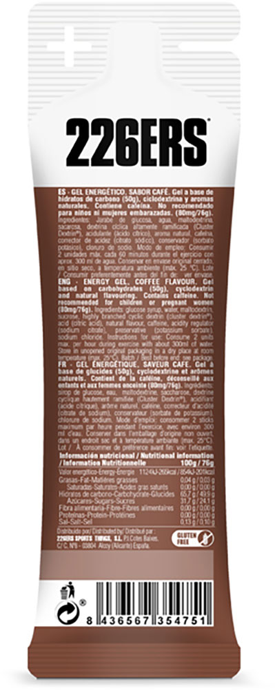 High Energy Gel 80mg Koffein Espresso-Kaffee Gel 24x76g