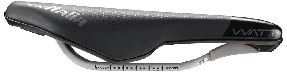 Selle Italia WATT TI 316 Gel Superflow – Triathlon Saddle with Rigid TI 316 Frame, Anatomical Hole, Non-Slip Insert - One Size, Black
