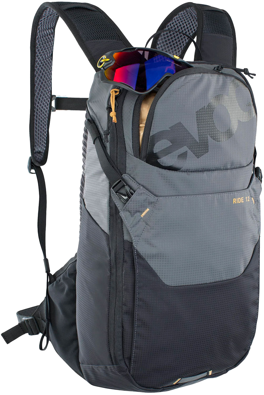 Ride 12 + bukłak na wodę 2 – plecak w kolorze Carbon Grey Black