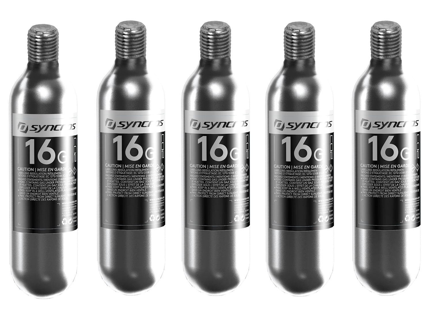 Wkład CO² 16 g z gwintem, zestaw 5 sztuk – SUPER OFERTA