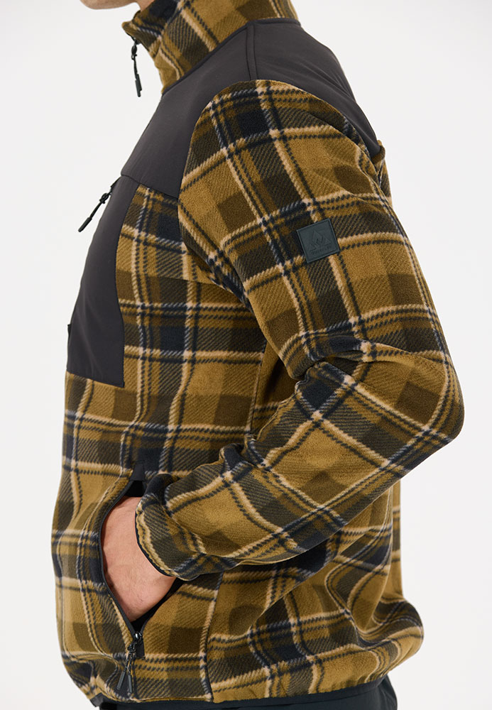 Astrali Checked - Fleecejacke Dark Olive