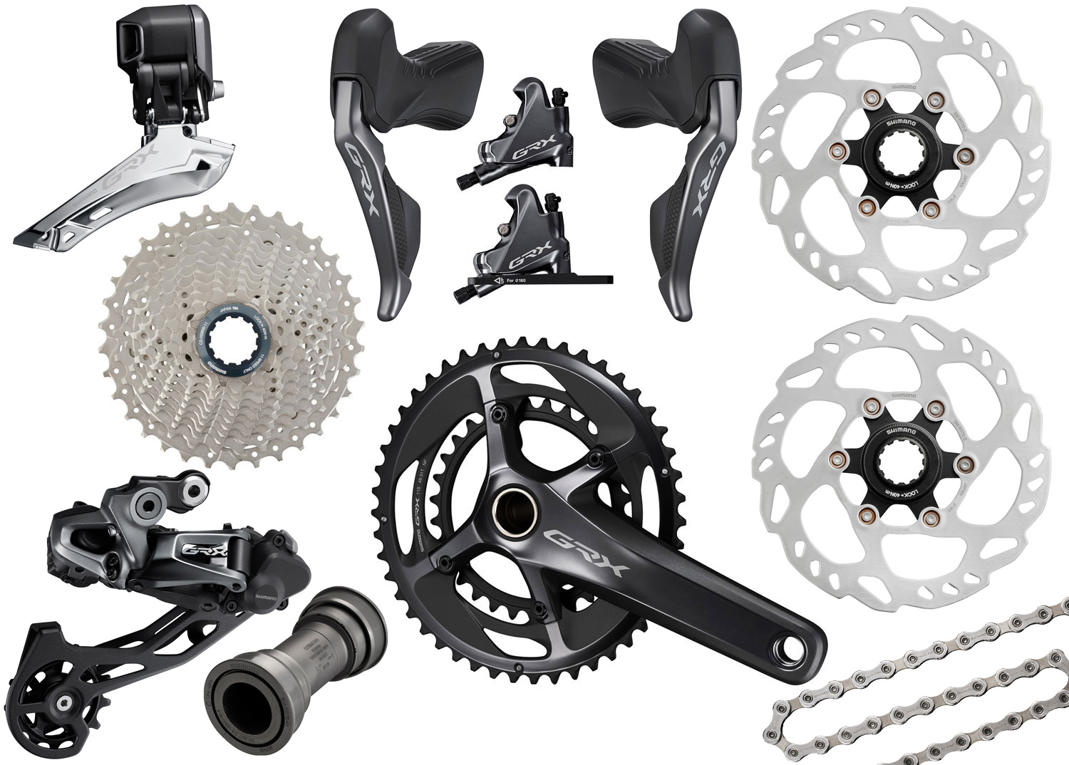 GRX Di2 RX815 2x11-fach Gruppe Disc 160/160mm TOP-DEAL