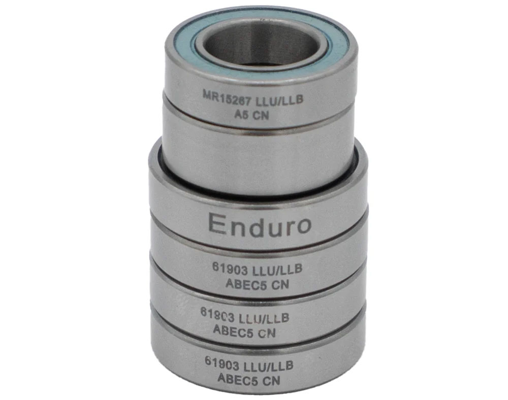 Kit completo di cuscinetti Hydra2 per mozzo anteriore da 15 mm e corpo ruota libera XD/HG/SS