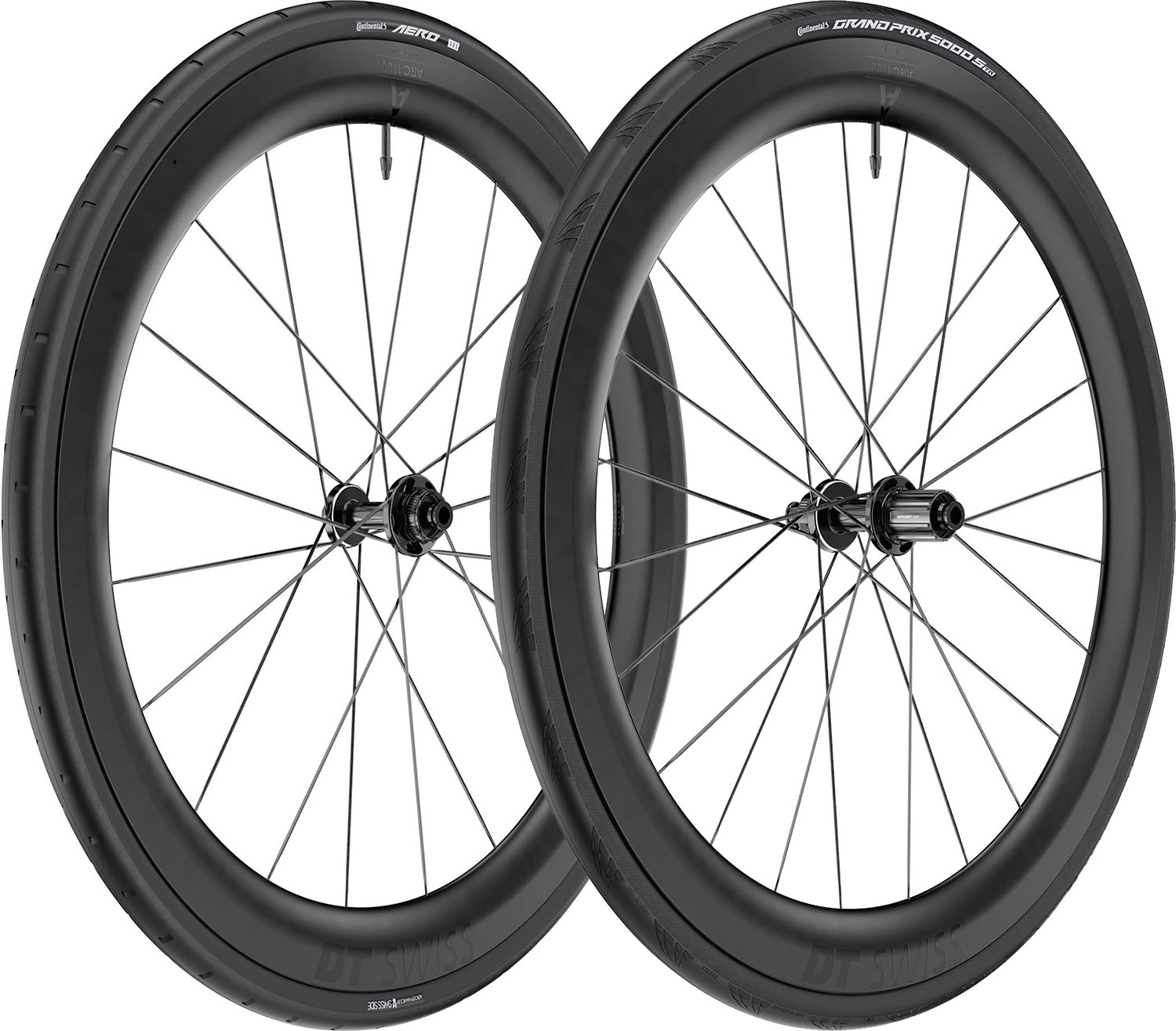 Zestaw kół ARC 1100 Dicut WTS 55 28" CL Carbon, wersja Black Edition