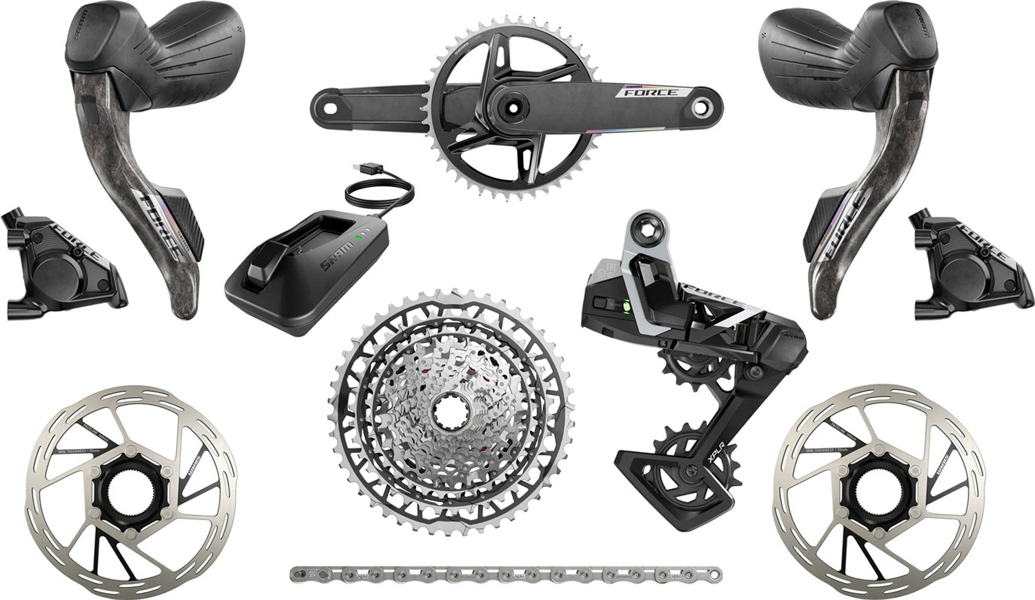 SRAM Force E1 XPLR Wide Carbon AXS 13-speed Groupset Group Sets