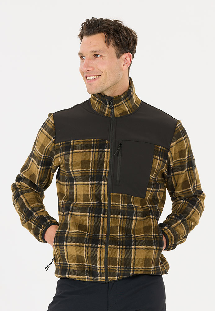 Astrali Checked - Fleecejacke Dark Olive
