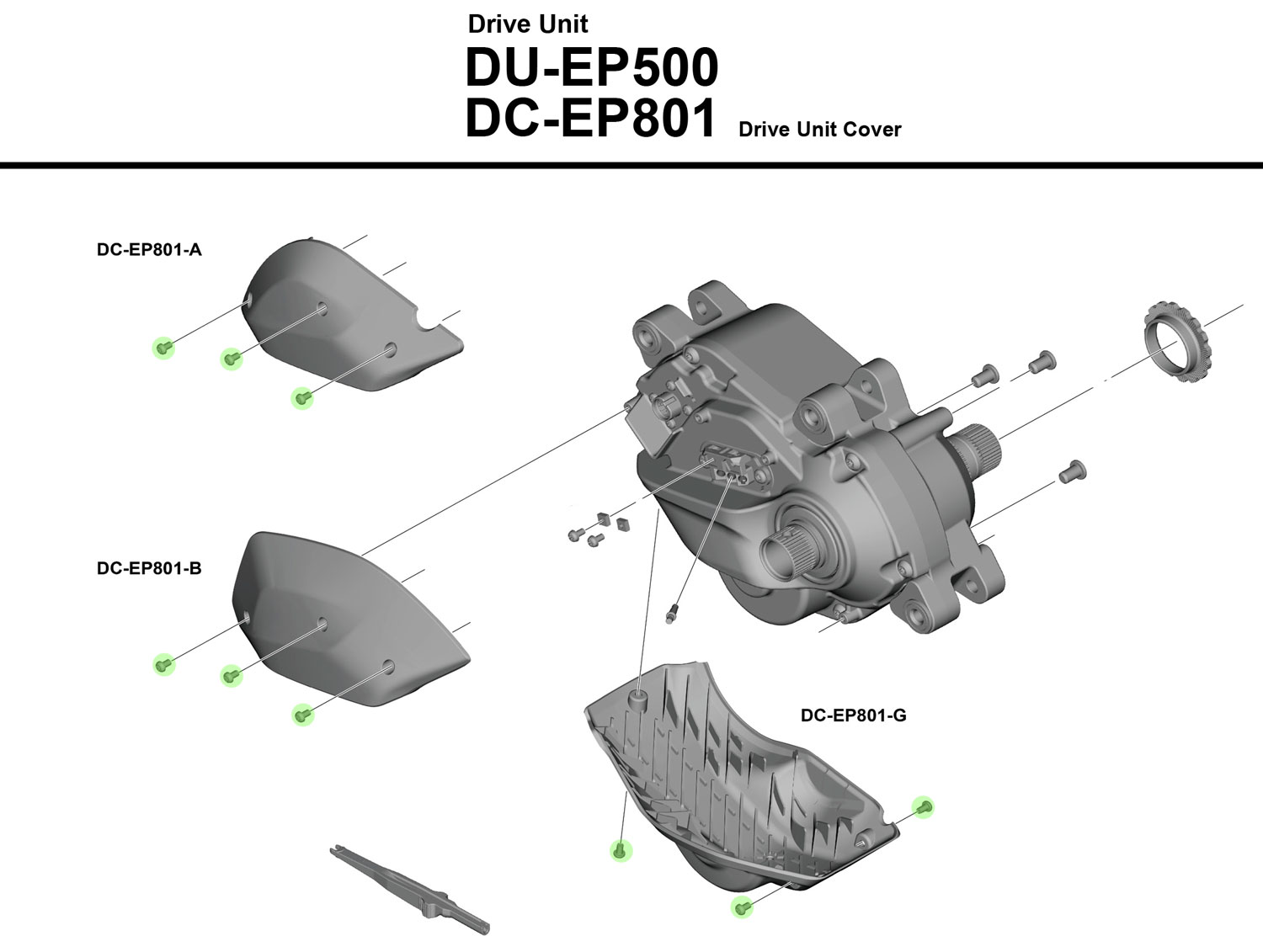 Tornillos de fijación para cubierta de e-bike DC-EP801/EP800