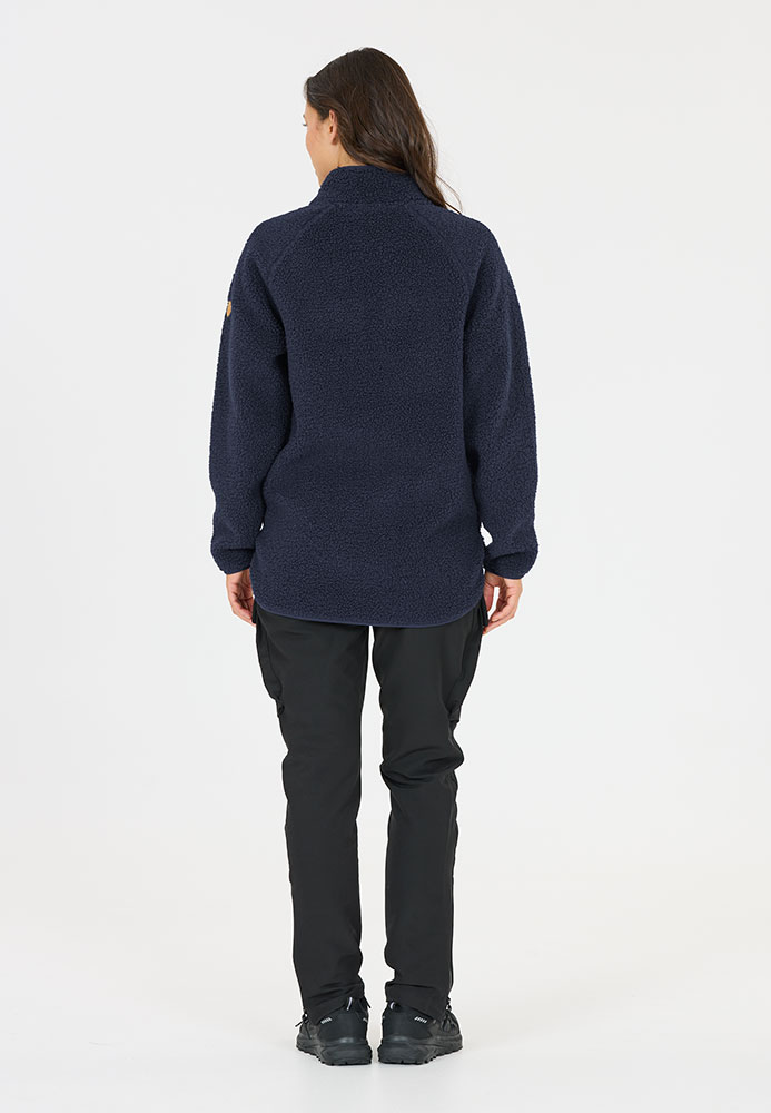 Pioneer Teddy - Veste polaire pour femme, style blazer, bleu marine