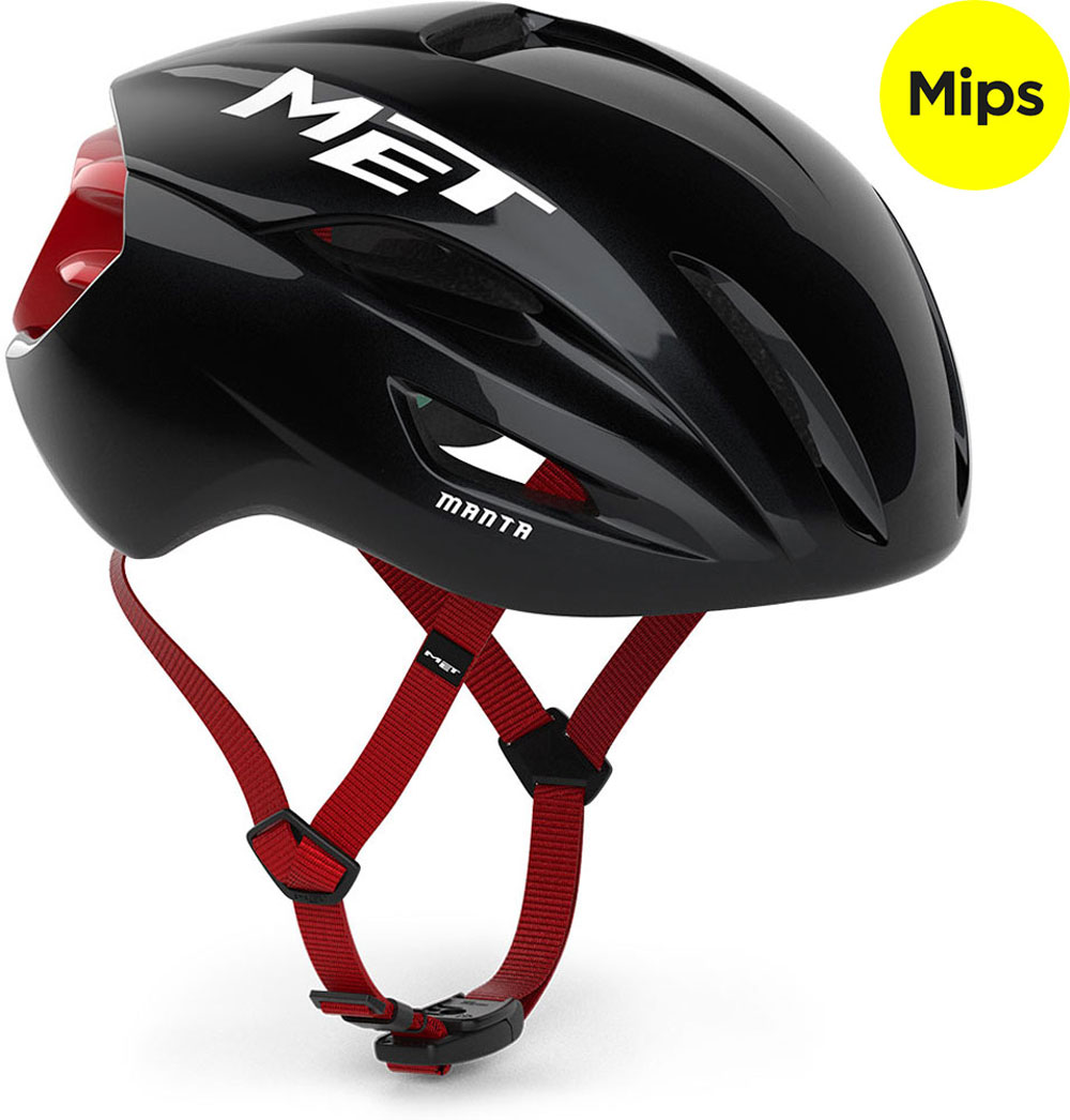 Manta Mips Black Red/Glossy - Renradhelm