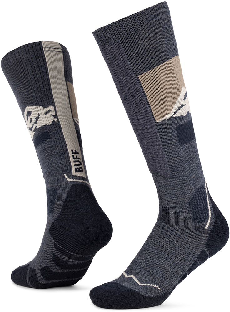 Mérino Heavyweight Over the Calf - Chaussettes de ski Blue