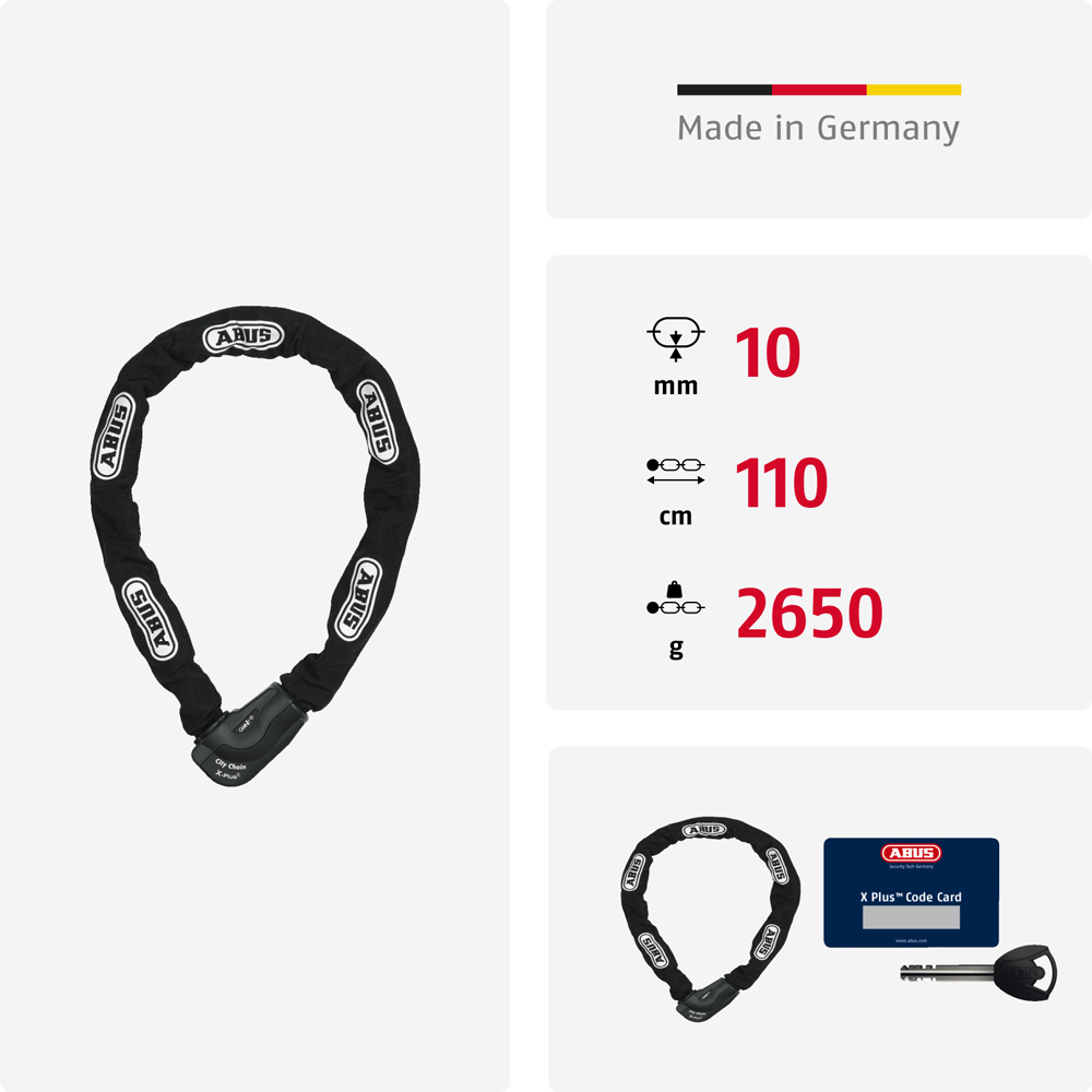 Abus Granit CityChain X-Plus 1060/110 Chain Lock Chain locks