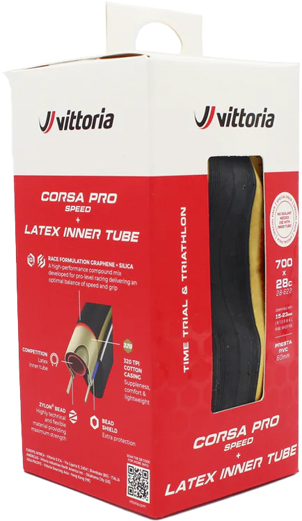 Kit Corsa Pro Speed « Pneu et chambre à air »  pneu pliable avec chambre à air en latex incluse