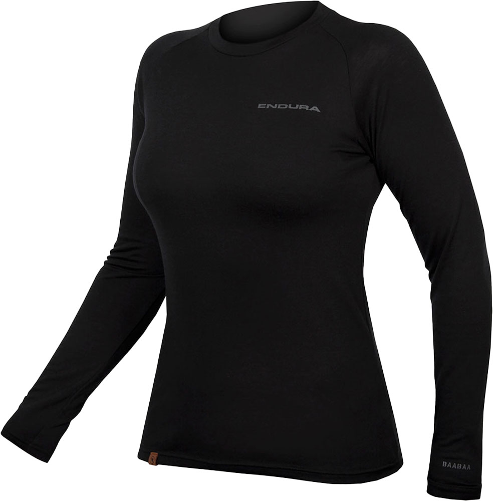 BaaBaa - Maillot de corps technique à manches longues pour femme, noir