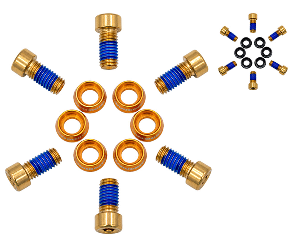 Juego de 6 tornillos y arandelas para frenos de disco de nitruro de titanio