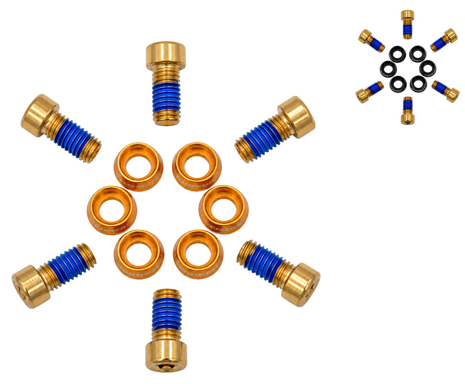 Titanium Nitrid Disc Brake Schrauben & Unterlegscheibe 6er Set