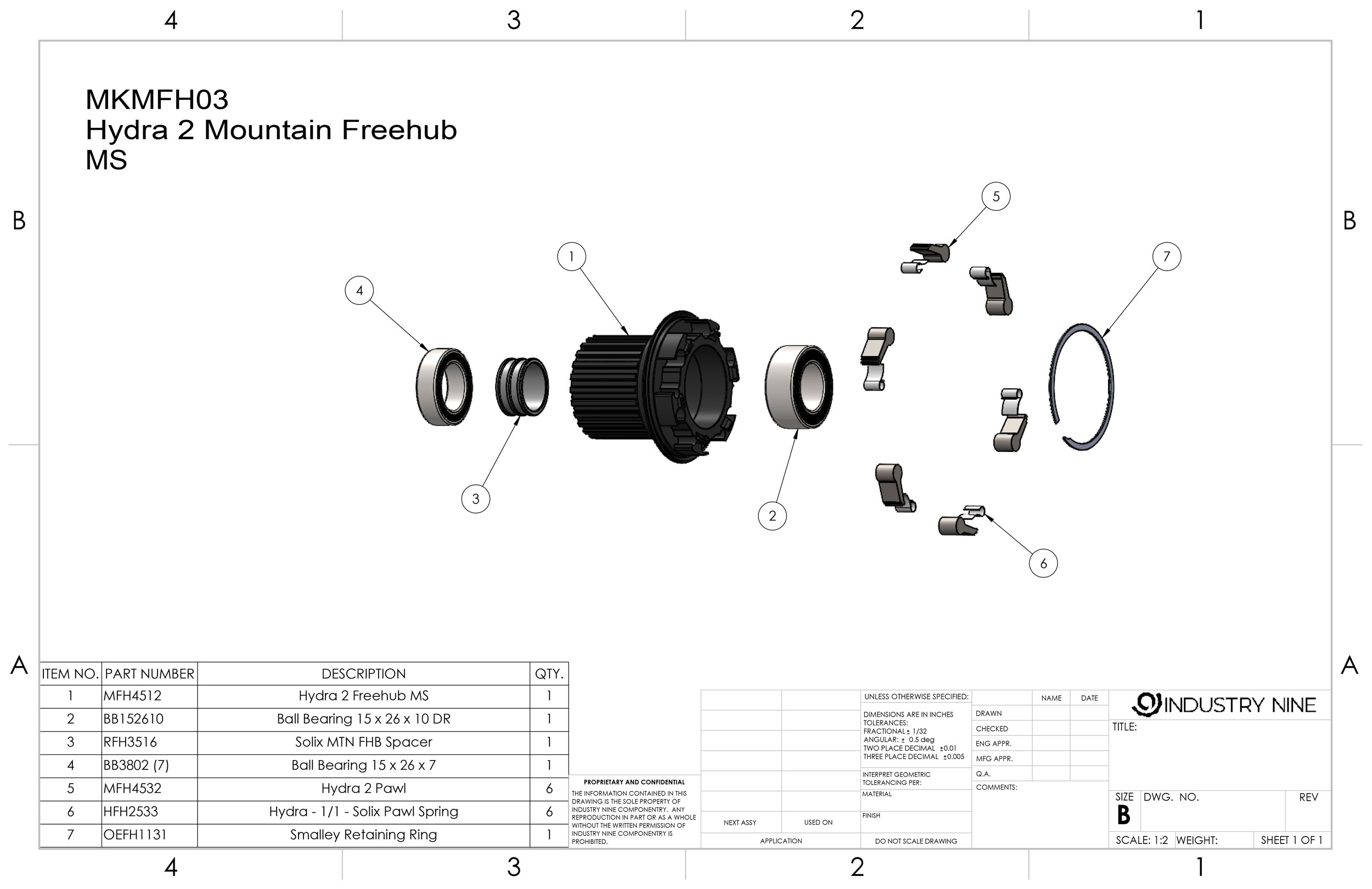Hydra2 Shimano MicroSpline Kompletny korpus wolnego koła wraz z 12mm Zaślepka