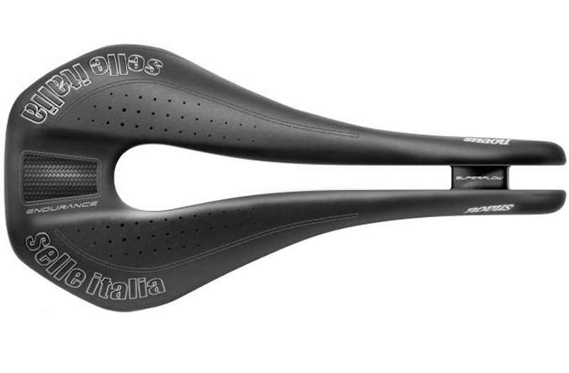 113.99 Selle Italia Max Flite Gel TI316 Superflow Road Saddle - Black / L3