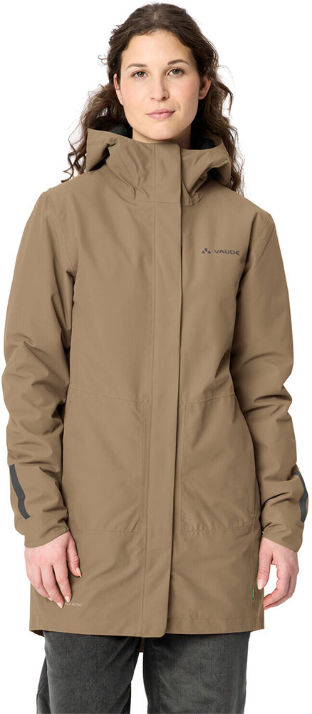 Cyclist Padded II - Abrigo de mujer color avena