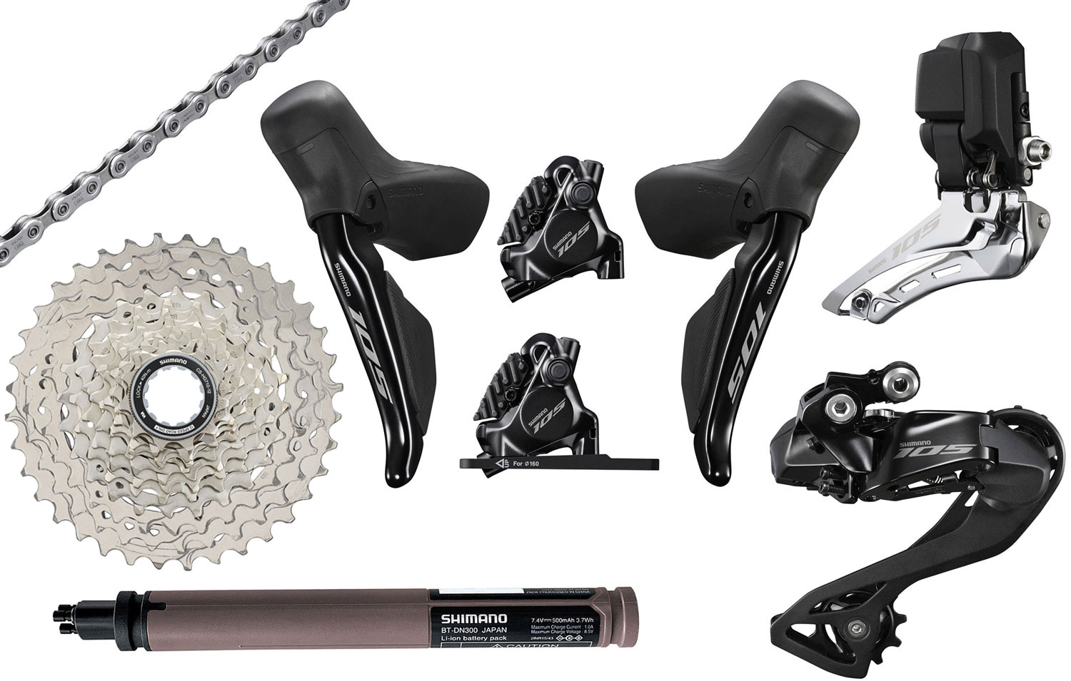 Shimano 105 Di2 R7100 2x12-speed Upgrade Kit Disc Groups | Bike