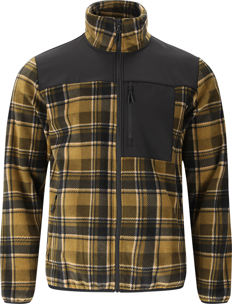 Astrali Checked - Fleecejacke Dark Olive