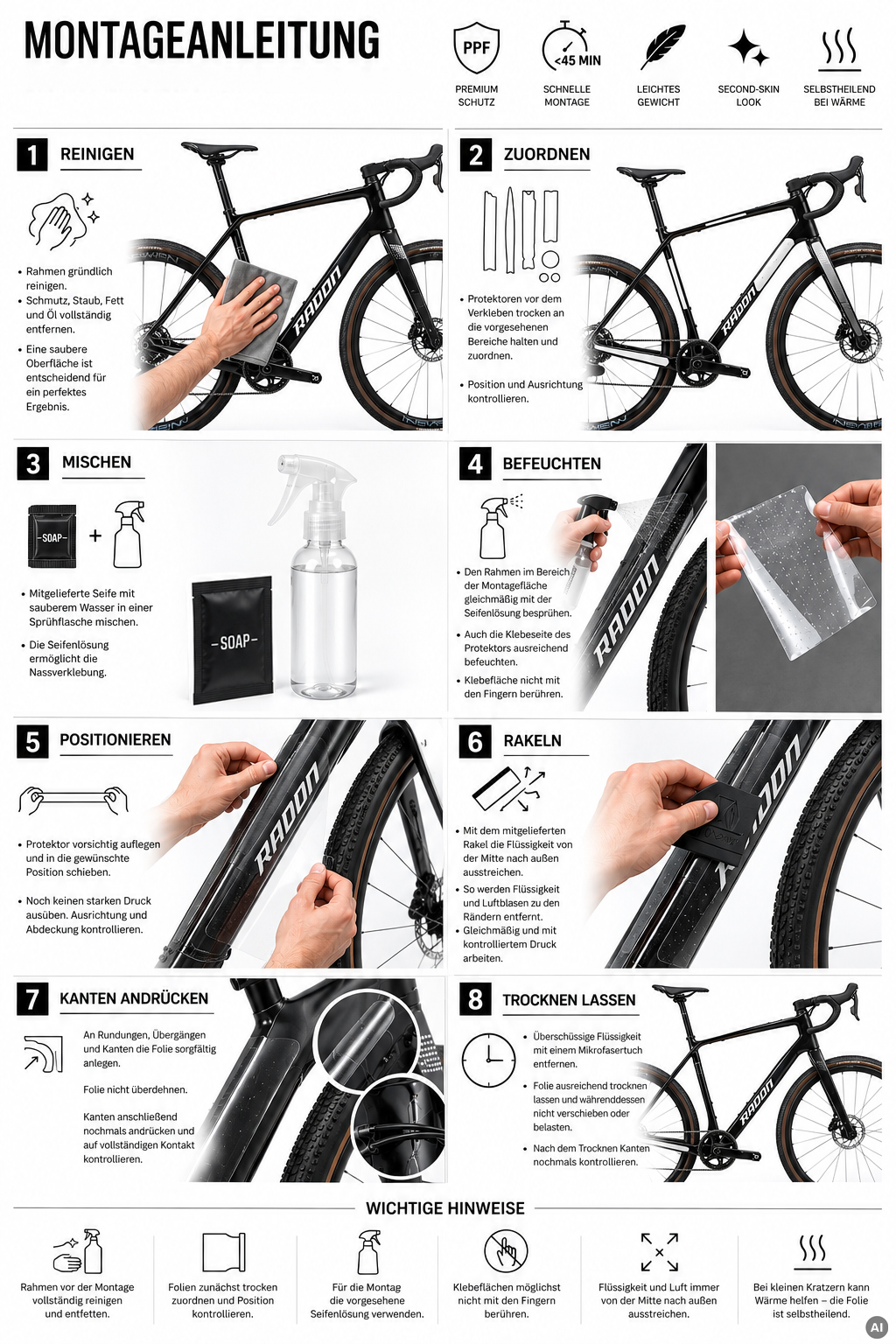 EVO Frame Protector Gravel Clear Frame Protector
