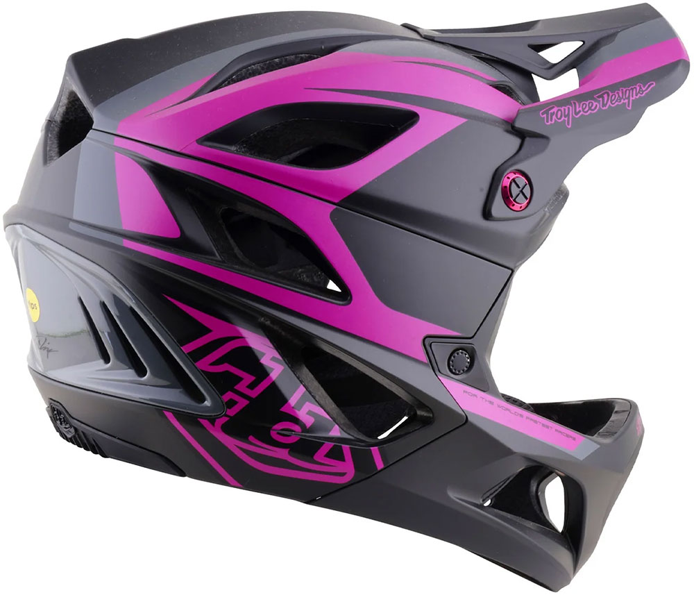 Stage 2 MIPS - Casco integrale Higth VZ Grigio scuro/Fucsia neon