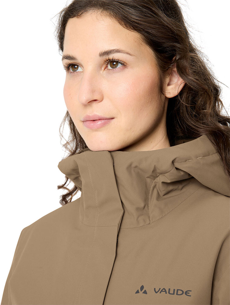Cyclist Padded II - Abrigo de mujer color avena