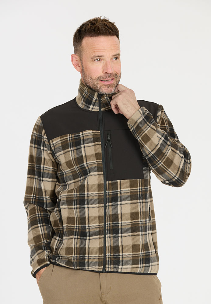 Astrali Checked - Fleecejacke Teak