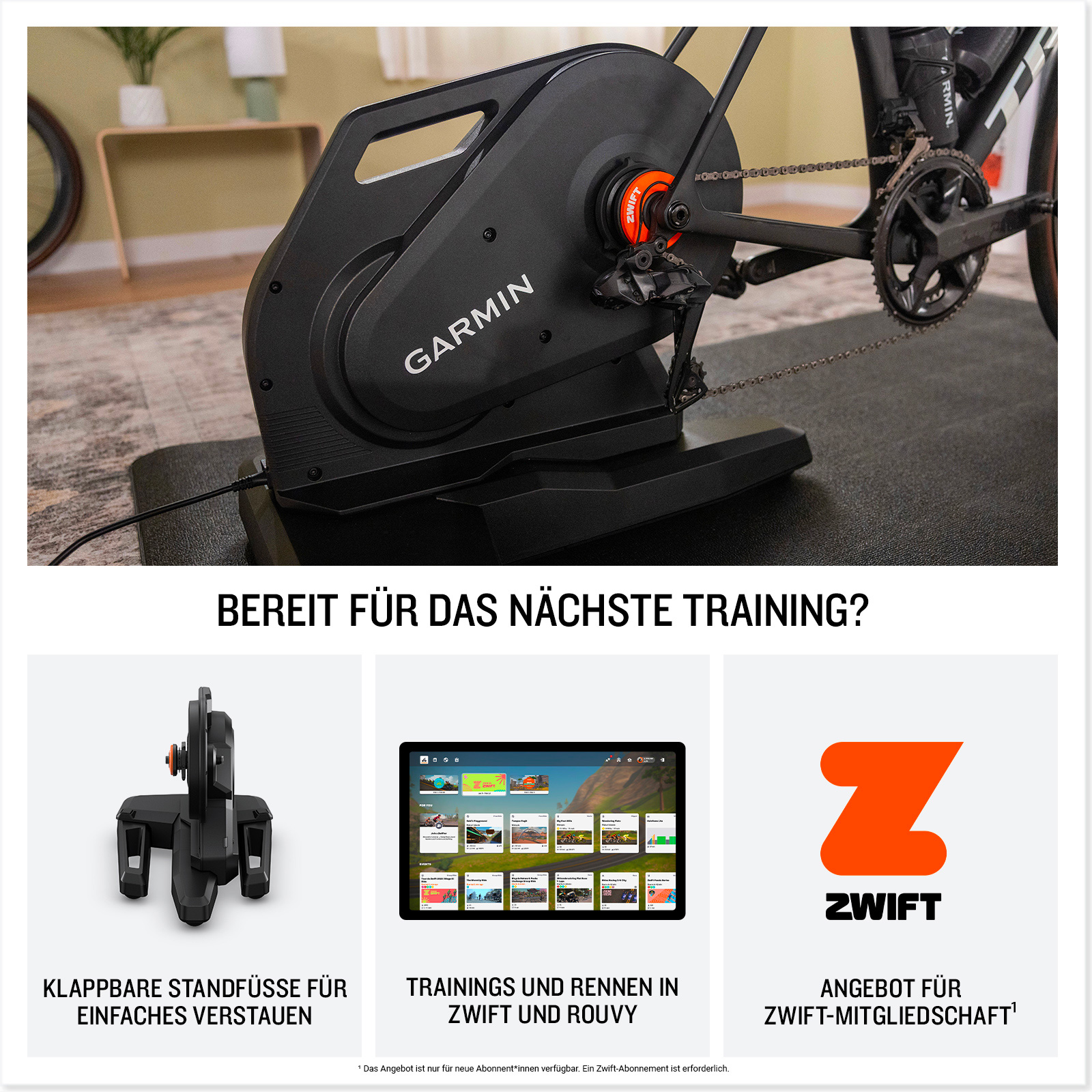 Tacx® Nera mit Zwift Cog and Click Heimtrainer