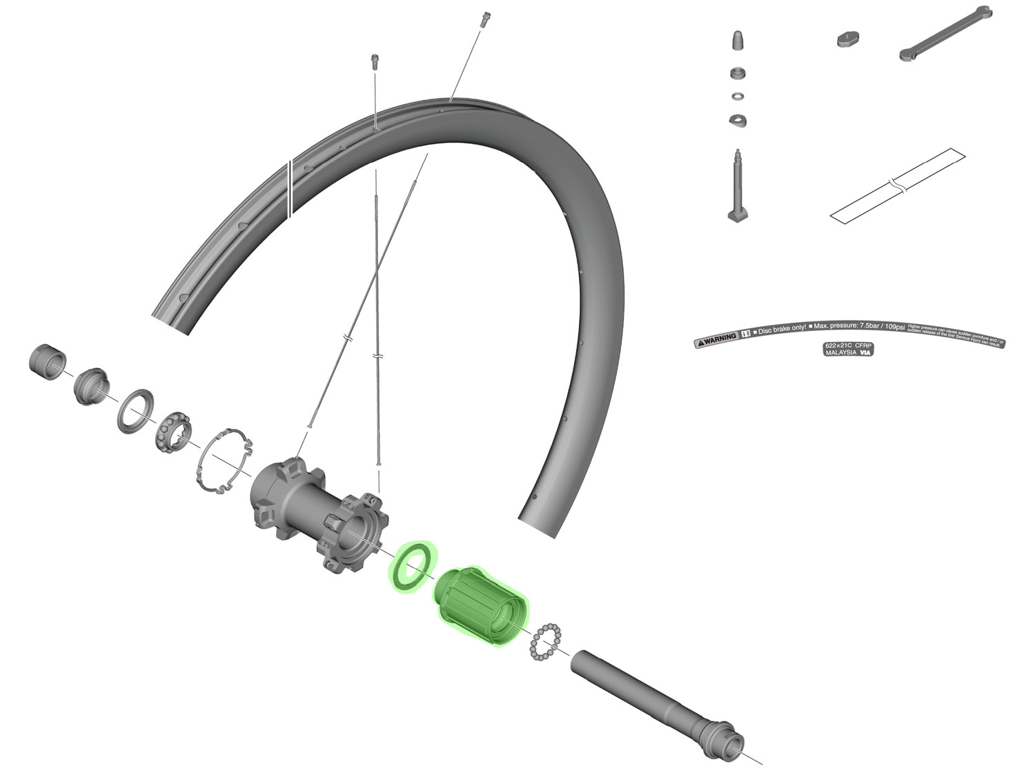 HG-Spline L Bicicleta de carretera 11/12-velocidades Cuerpo de acero para WH-R8170/RX570/RS770/700