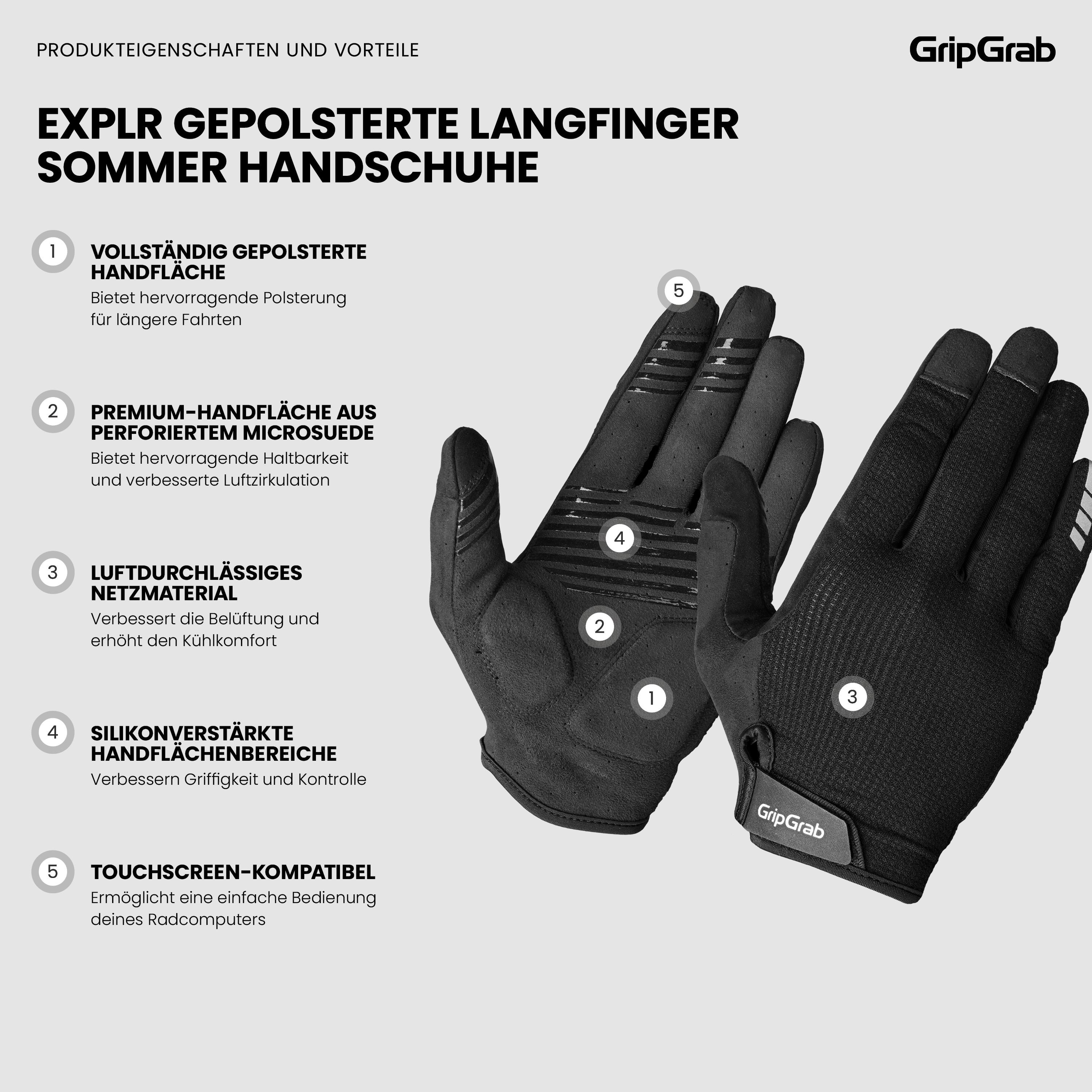 GripGrab EXPLR RC Max Padded - Fahrradhandschuhe Handschuhe lang kaufen |  Bike-Discount