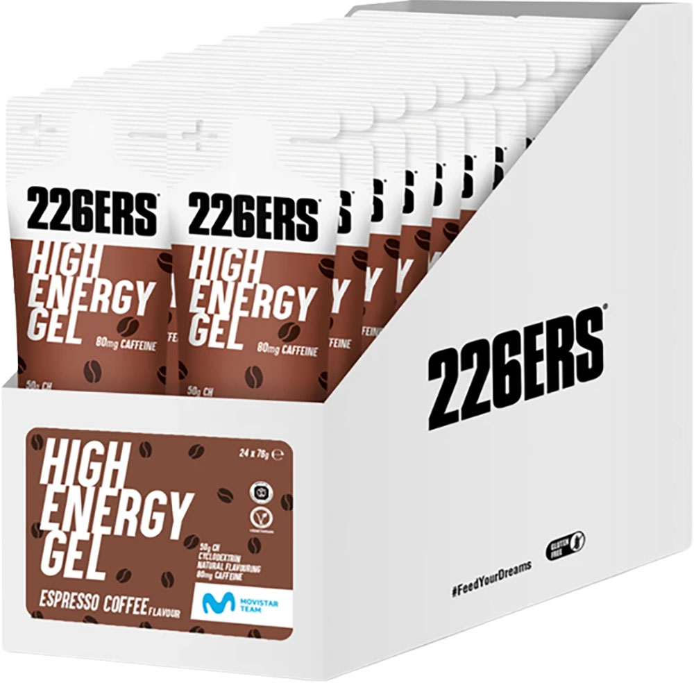 High Energy Gel 80mg Koffein Espresso-Kaffee Gel 24x76g