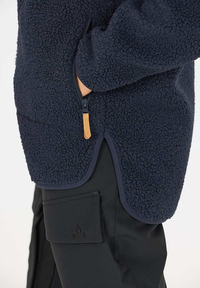 Pioneer Teddy - Veste polaire pour femme, style blazer, bleu marine