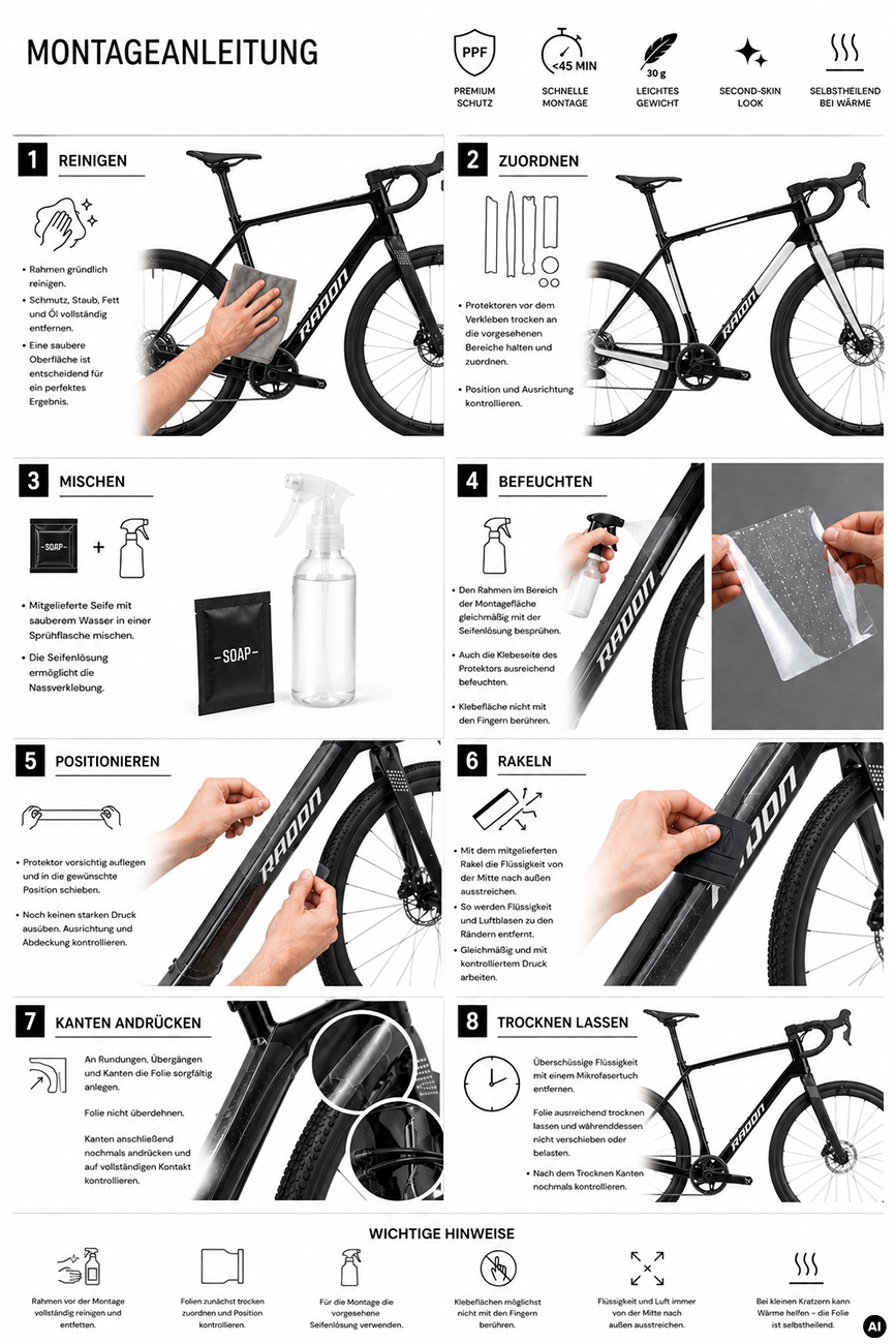 EVO Frameprotector Gravel Clear - Protezione per telaio