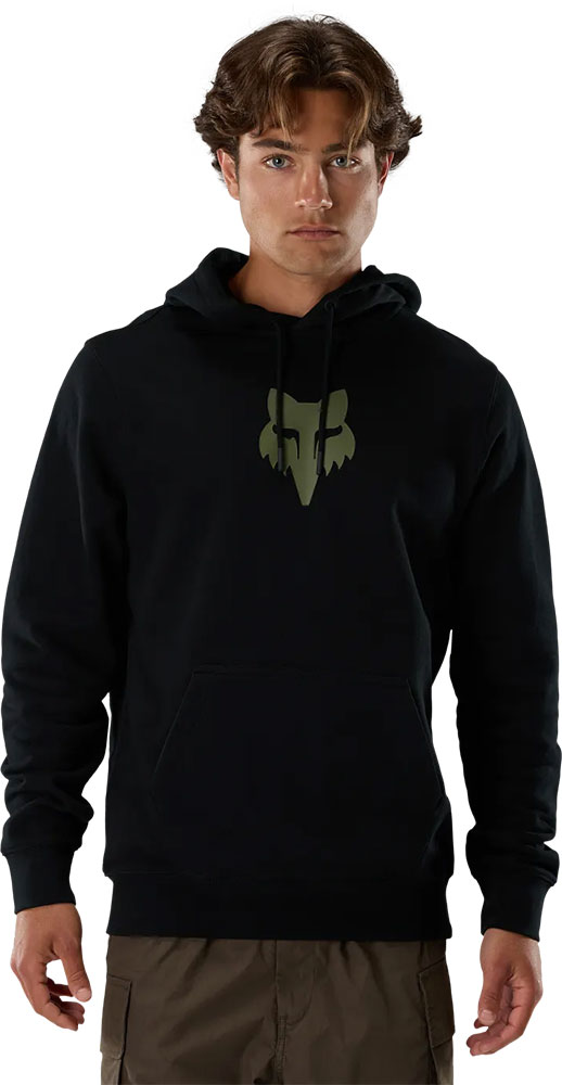 Fleece Fox Head – bluza z kapturem, czarna i zielona