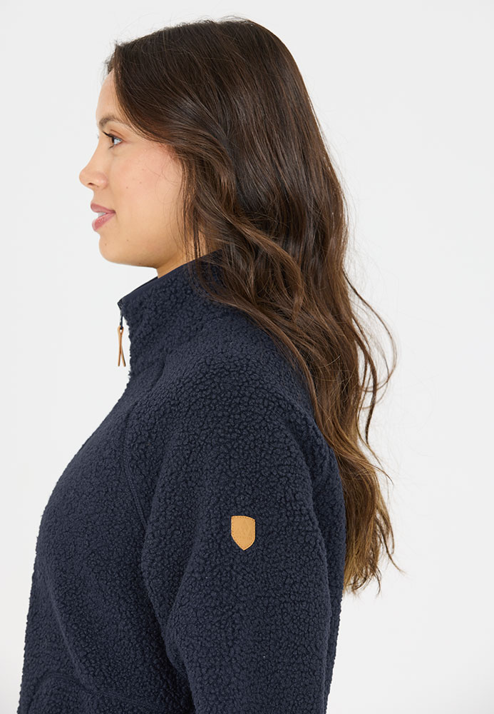 Pioneer Teddy - Veste polaire pour femme, style blazer, bleu marine