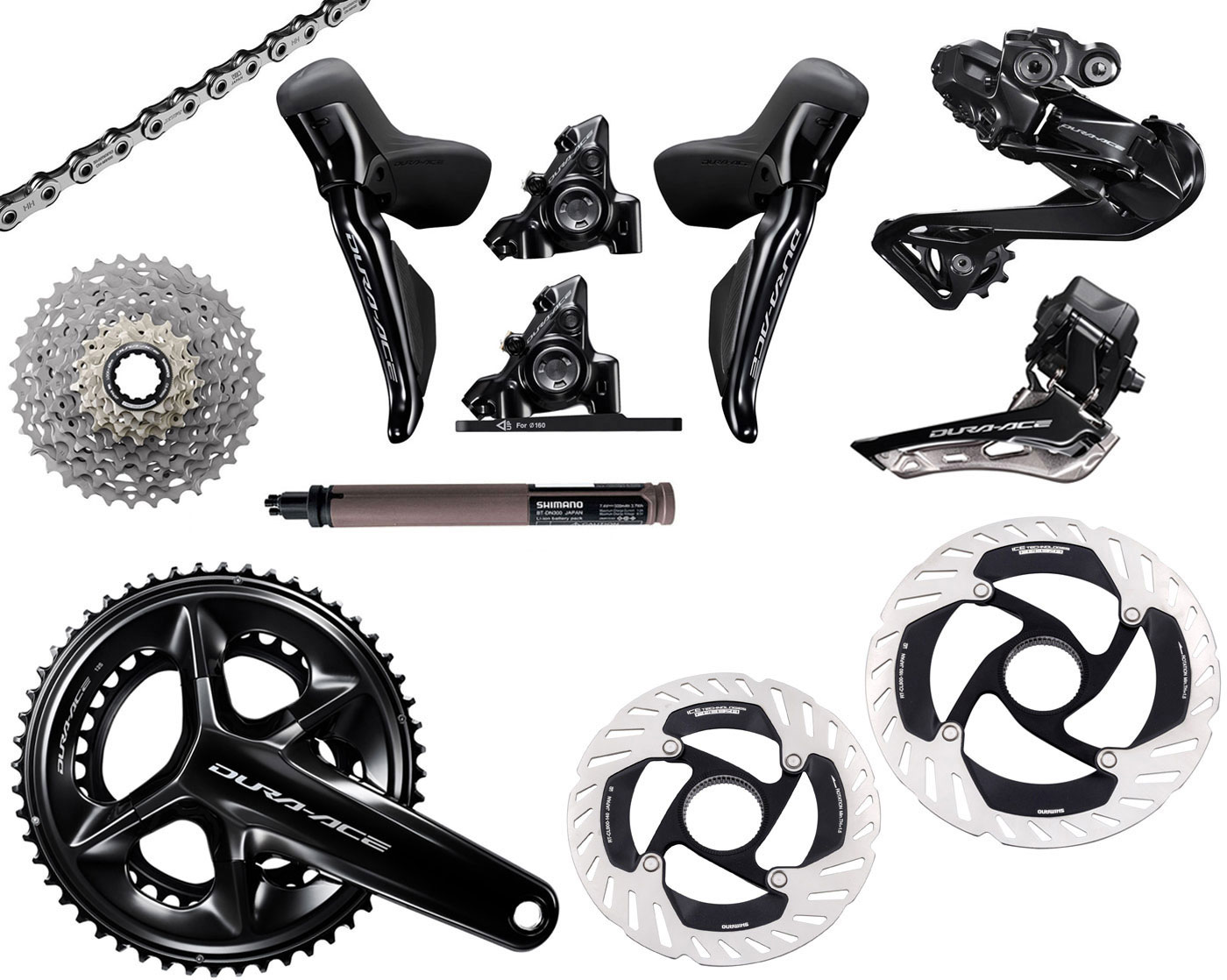 Groupe DURA ACE Di2 R9270 2x12 vitesses, freins à disque 140/160 mm - OFFRE EXCEPTIONNELLE