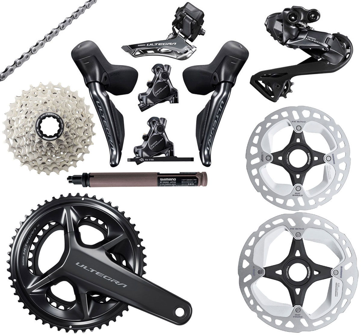 Groupe ULTEGRA Di2 R8170 2x12 vitesses, freins à disque 140/160 mm - OFFRE EXCEPTIONNELLE