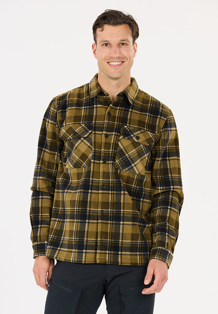 Astrali Checked - Fleece Top Dark Olive