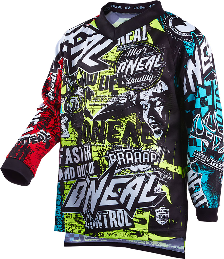 O'NEAL Elleboogbeschermer | kinderen | BMX mountainbike MTB | ademend neopreen, lichtgewicht en ultradunne constructie, slijtvast materiaal | Dirt Elbow Guard Youth V.23 | zwart neon-geel | OS