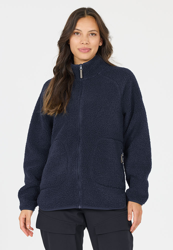 Pioneer Teddy - Veste polaire pour femme, style blazer, bleu marine